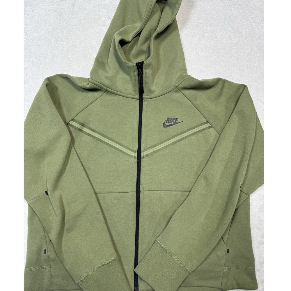Nike Tech Fleece Windrunner Hoodie Alligator Green Olive Jacket Womens Sz Sm